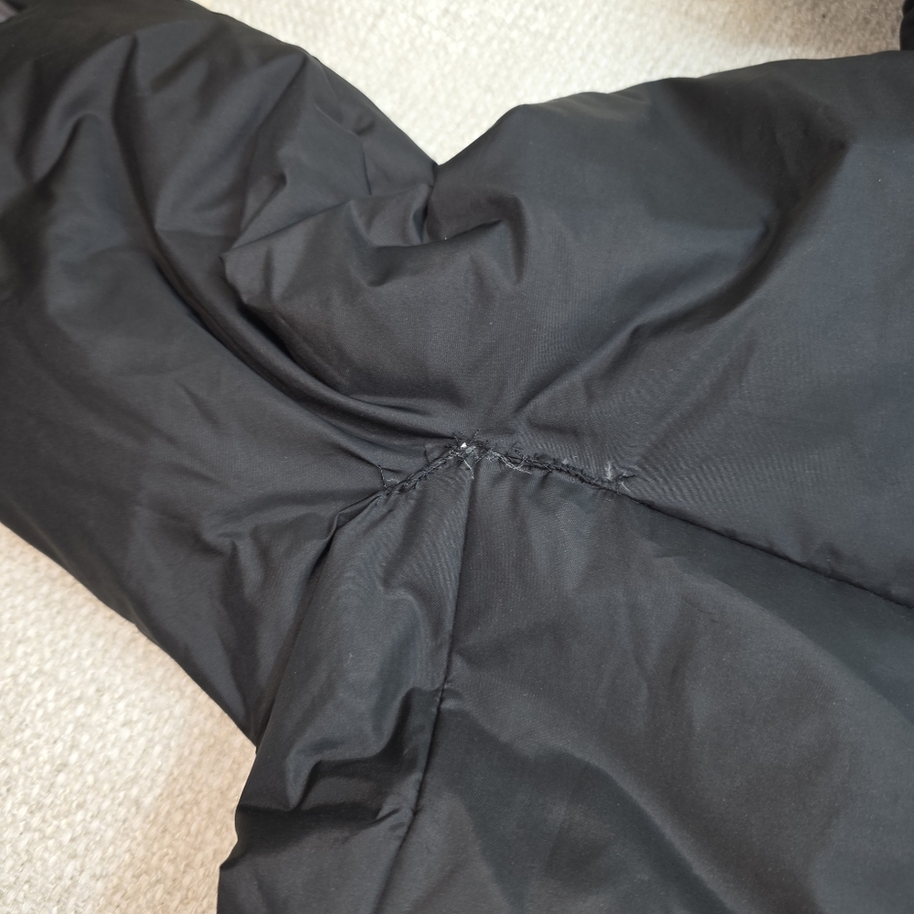Ellen Tracy Long Puffer Coat Black Racoon Fur Hood Down Fill Women's Size S/M - Picture 14 of 15
